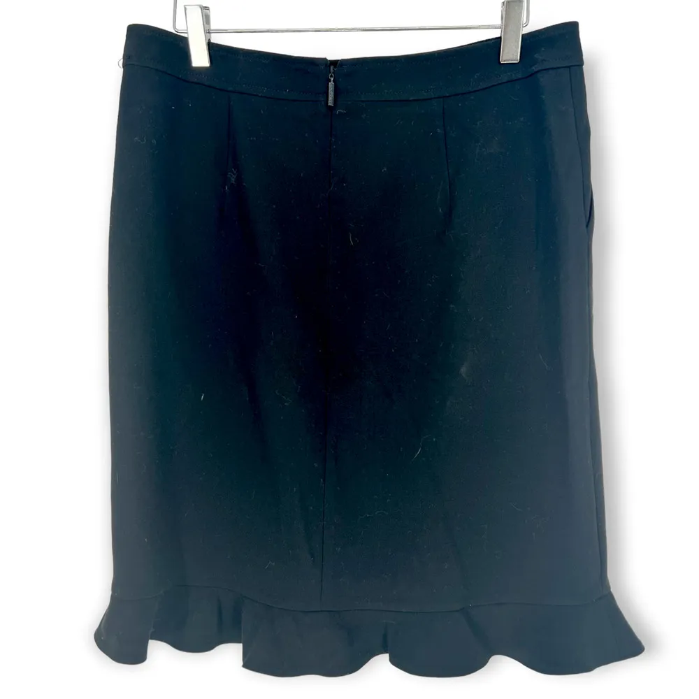 Karl Lagerfeld | Size 8 | Black Tweed Ruffle Pencil Skirt - Image 4