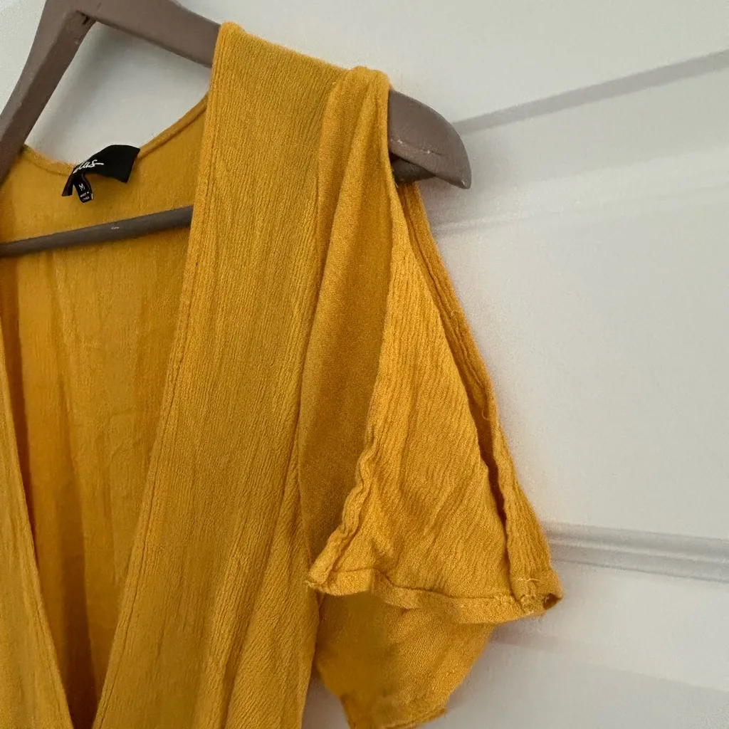 Lulus Wrap Maxi Dress Yellow Size M - Image 6