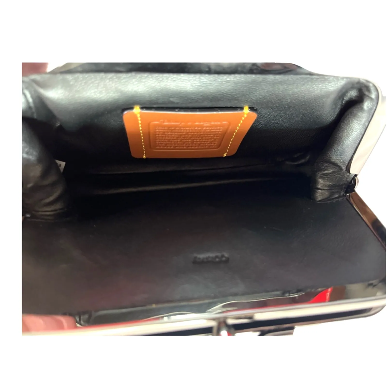 Coach x Disney Mickey Mouse Red Leather Kisslock Wristlet Limited Edition - Image 13