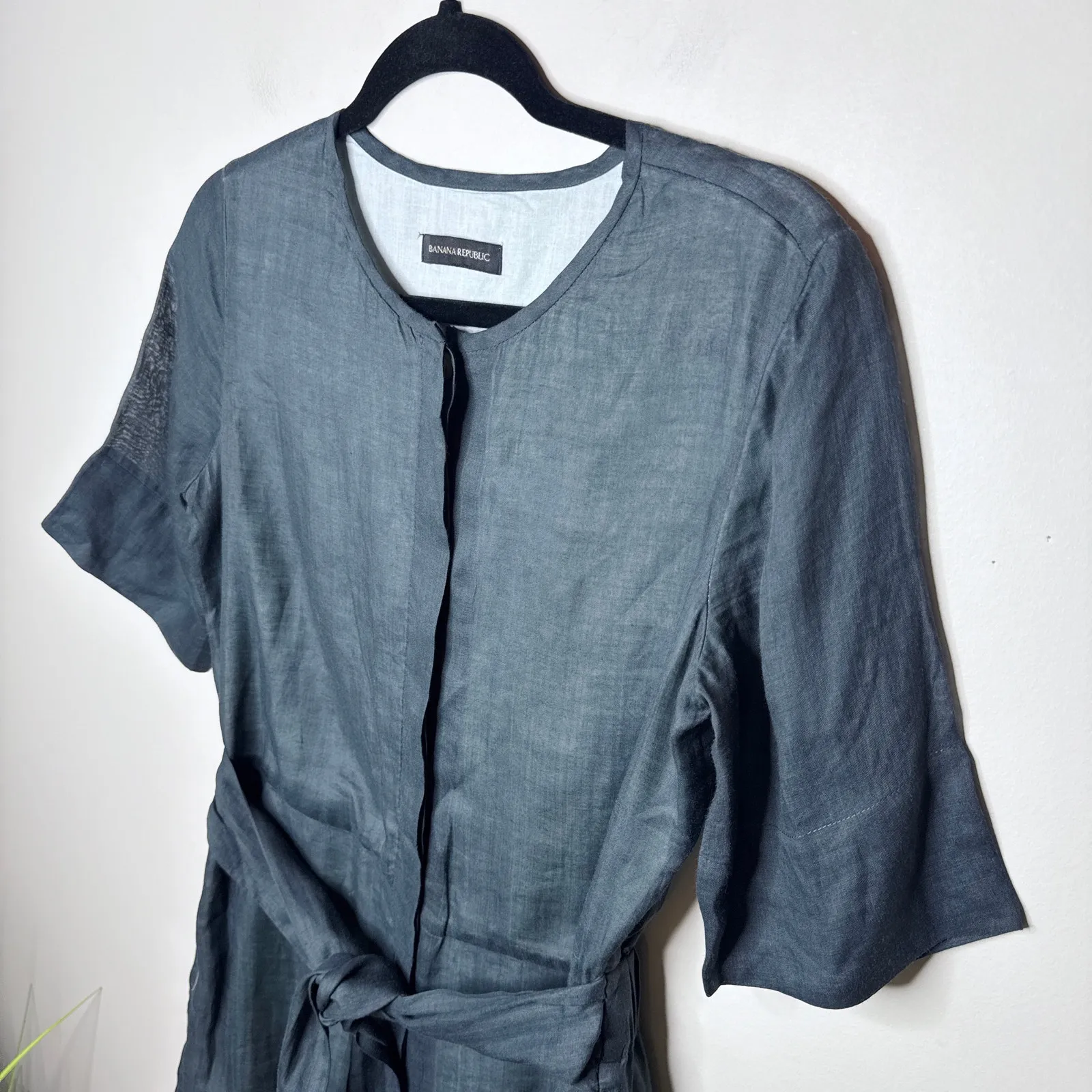 Banana Republic Ramie Slate Romper Size 2 MSRP $168‎ Tie-Front Playsuit Summer - Image 6