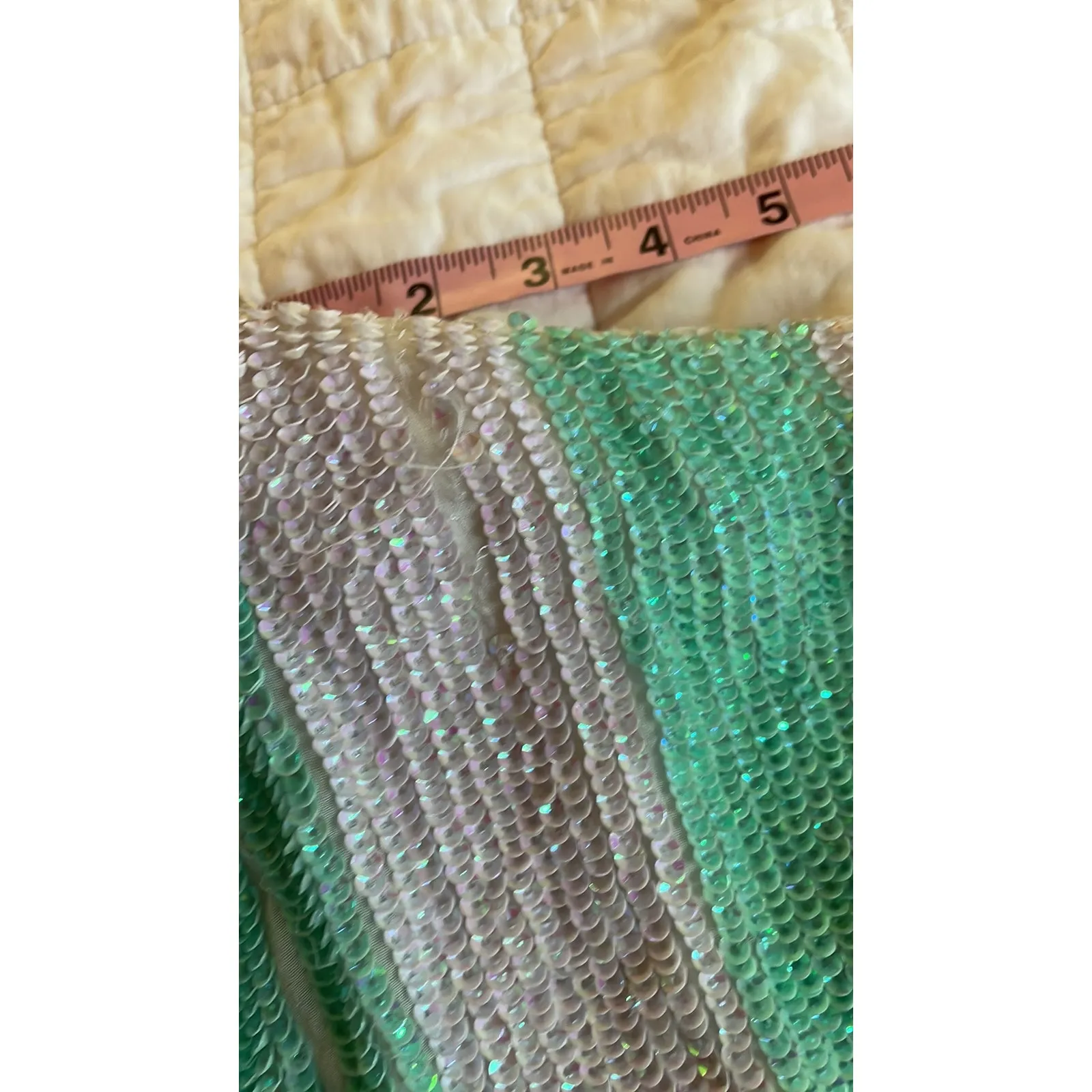 Retrofete Veronica Striped Sequin Pencil Skirt Medium NWT Blue - Image 12