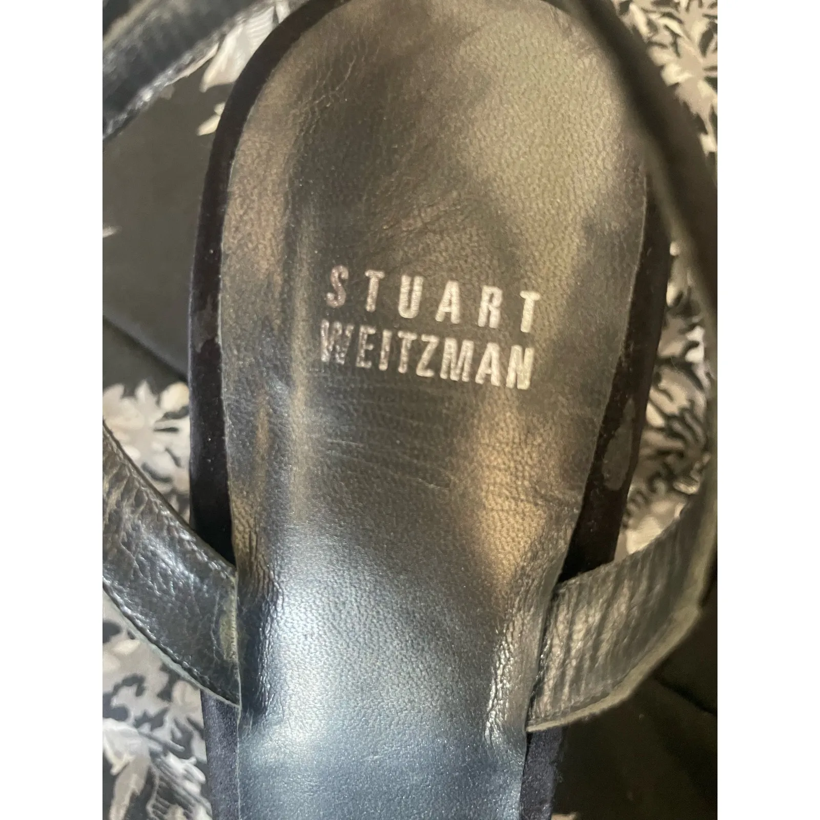 STUART WEITZMAN Satin Bow Slingback Sandals Size 9.5 Black - Image 6