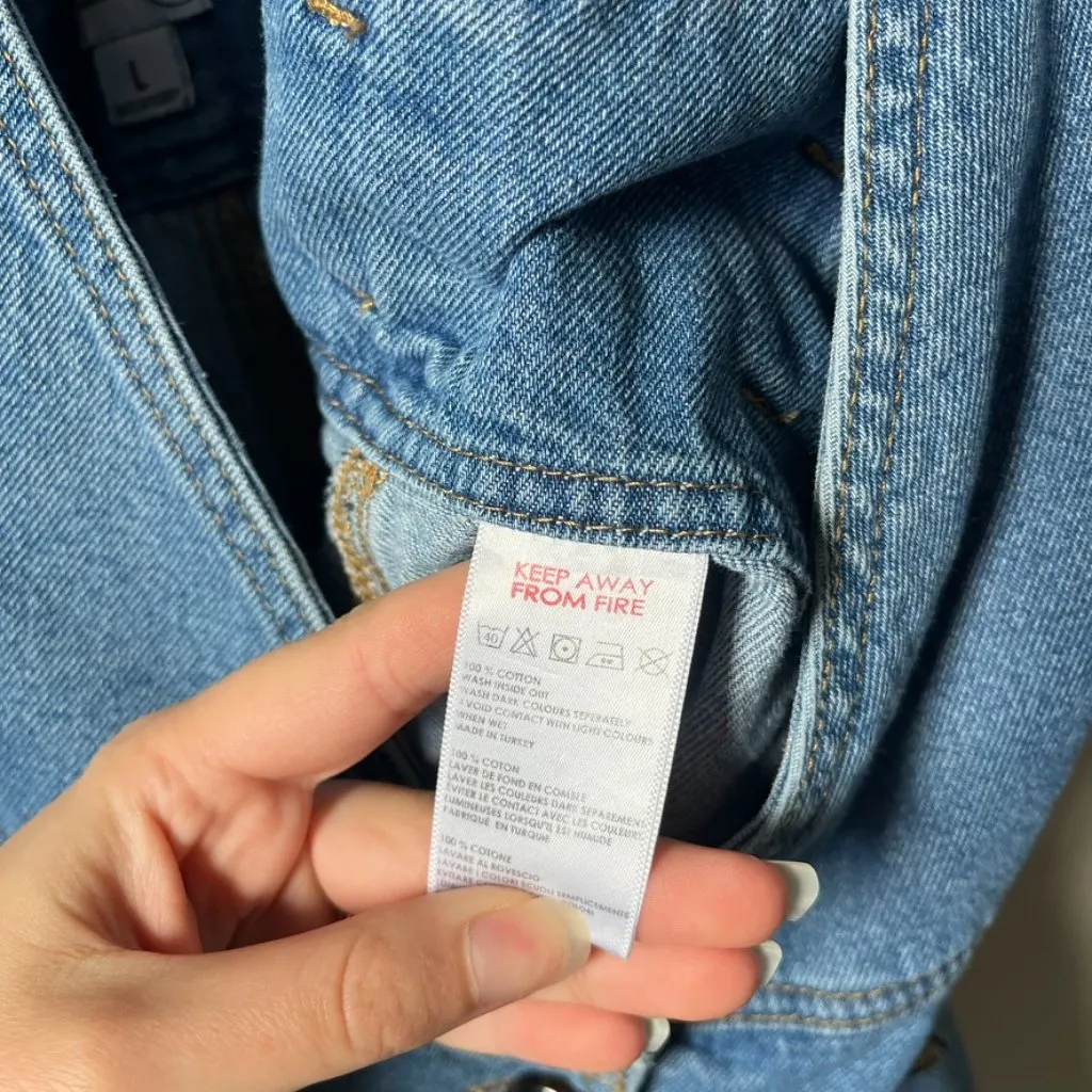 BDG Double Breasted Denim Skirtall Overall Women's Large - Image 5