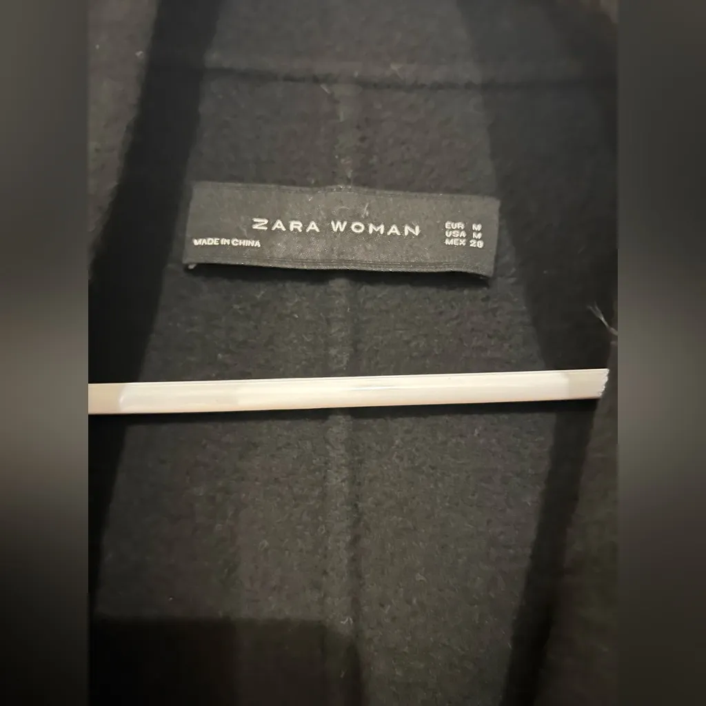 ZARA Woman Black Waterfall Front Coat – Size Medium - Image 9