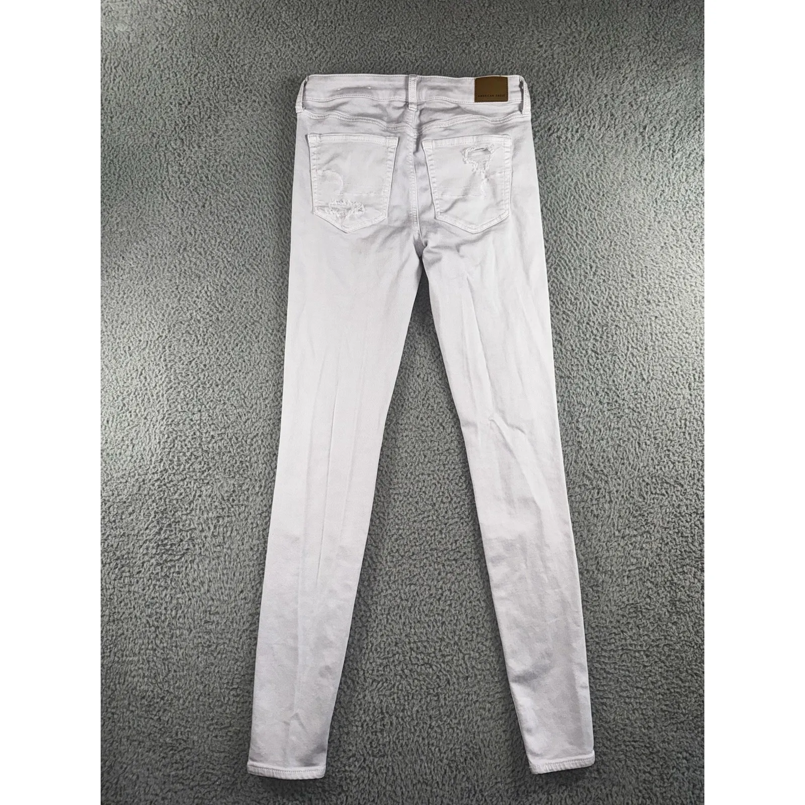 American Eagle Jeans Women 6 X Long Distressed Skinny Lilac Denim‎ Pants - Image 2