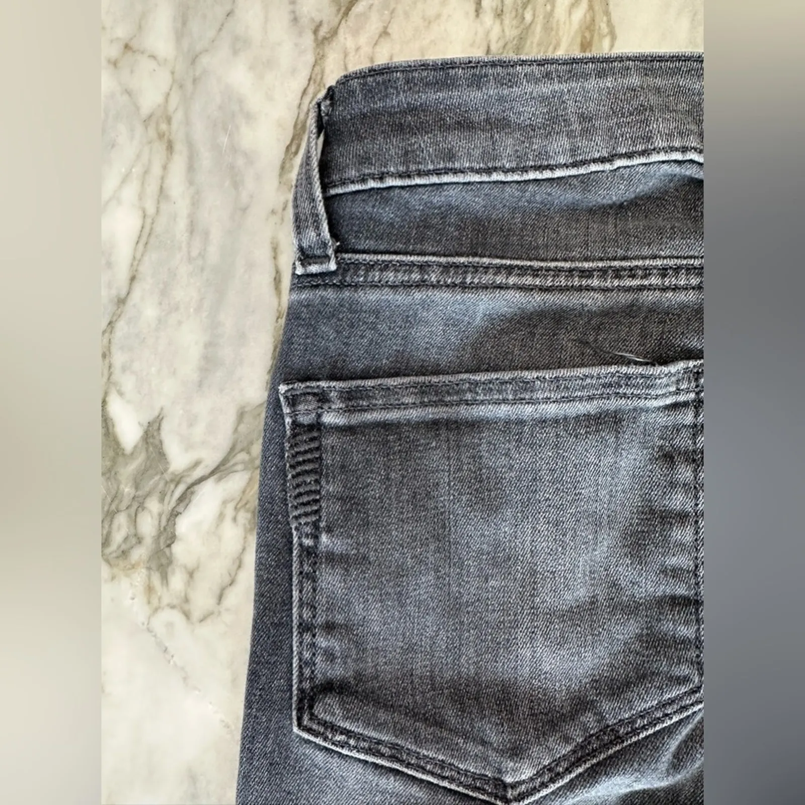 PAIGE Verdugo Womens Ankle Raw Hem Skinny Jeans Size 26 in Grey Washed Denim - Image 5