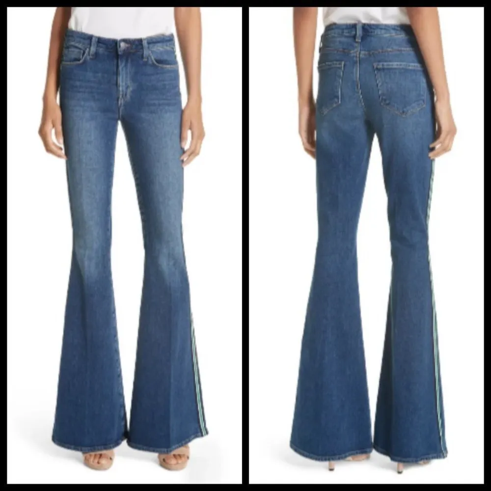 💕L'AGENCE💕 Solana High-Rise Flare Side Stripe Jeans 25 - Image 5