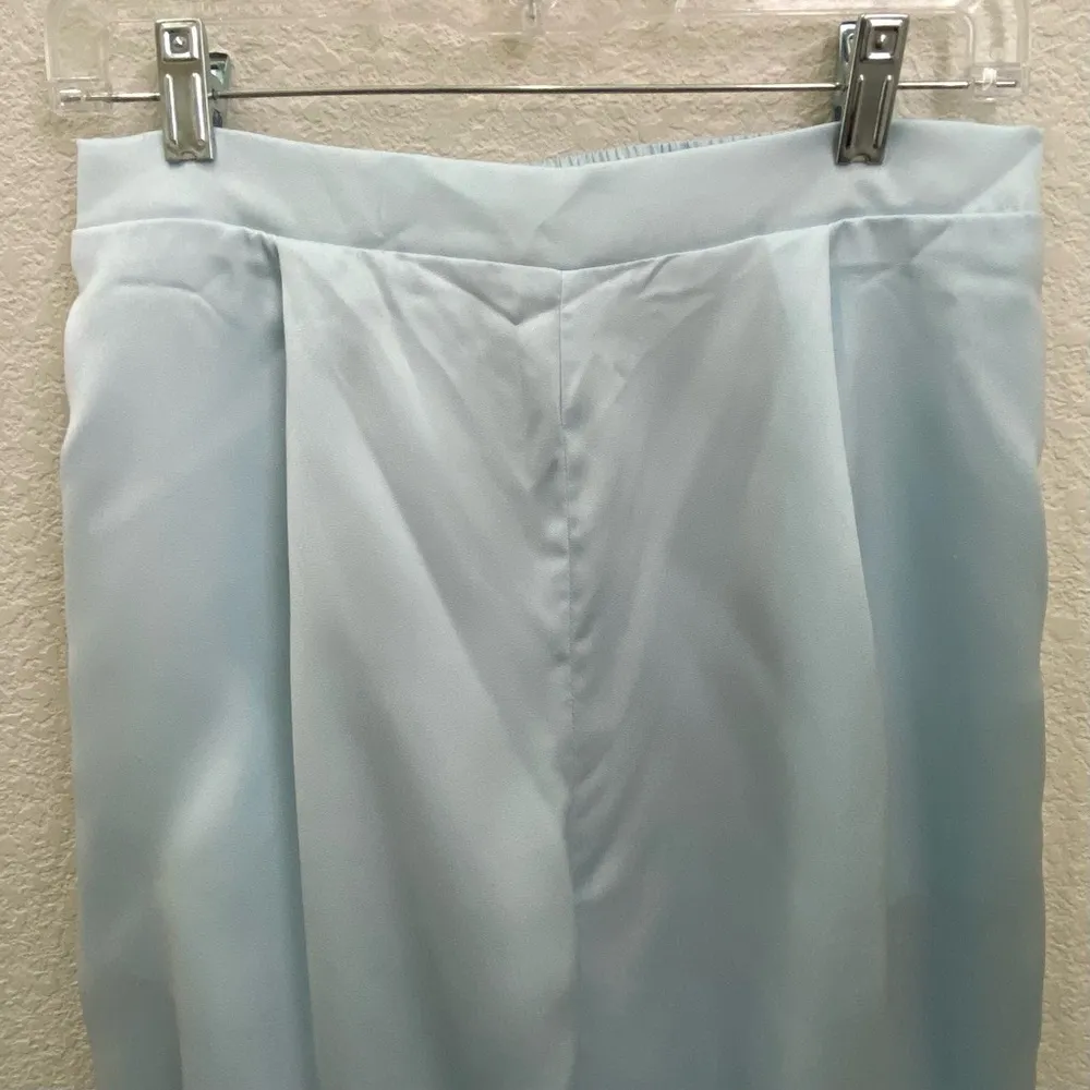 PRETTY GARDEN 2-pc Satin Puff Sleeve Crop Top & Pallazo Pant Set Size M - Image 11