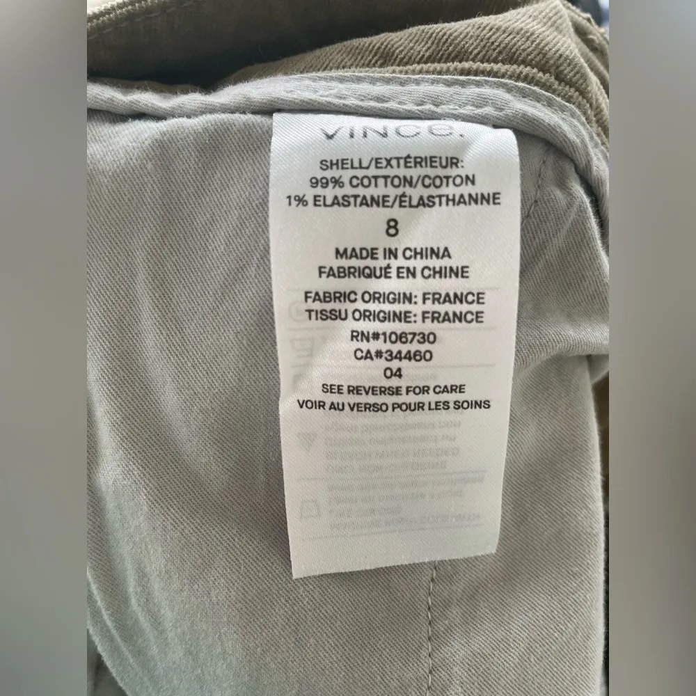 Vince Ankle/Cropped Pants Skinny Corduroy Chino Light Brown Women's; size 8 - Image 8