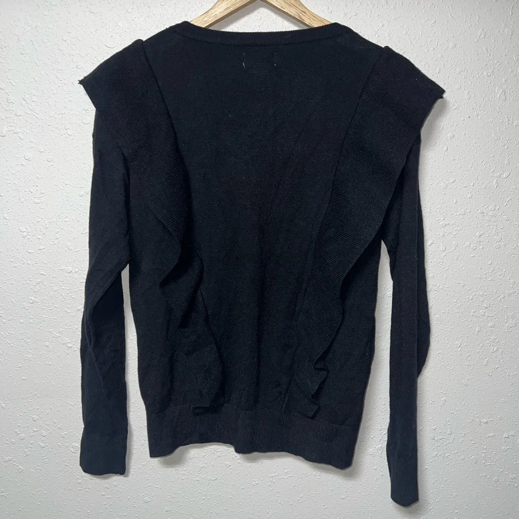 New with Tags Everly‎ Black Ruffle Womens Sweater Size Small - Image 3