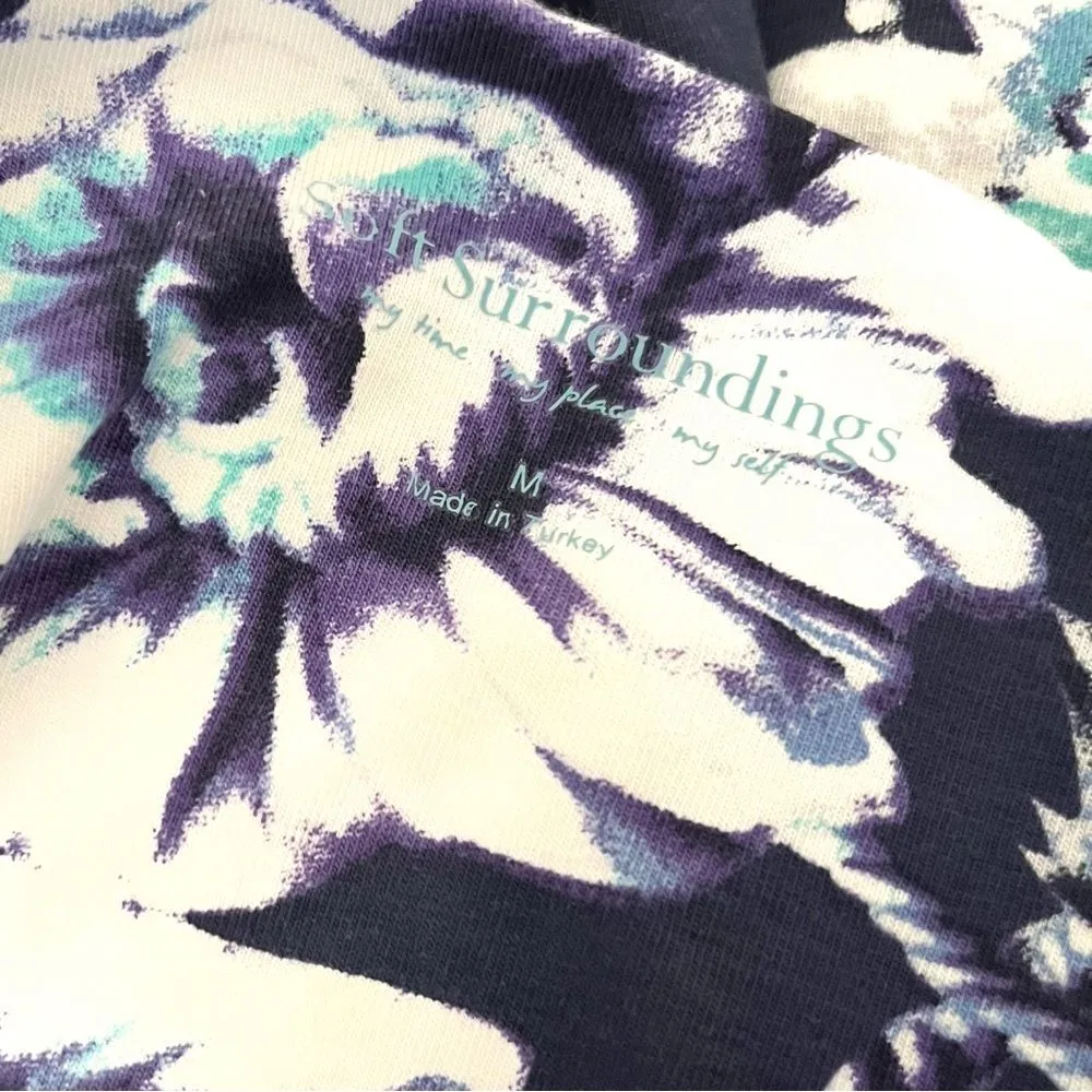 SOFT SURROUNDINGS Shapely Anywhere Dress 28045 Blue Floral Surplice Size Medium - Image 5