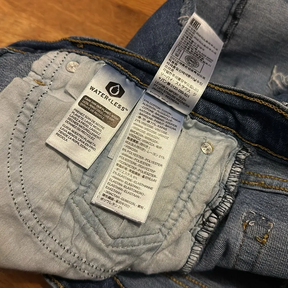 Levi’s Women 28 High Rise Button Fly Distressed Hole Festival Denim Jean Shorts - Image 11