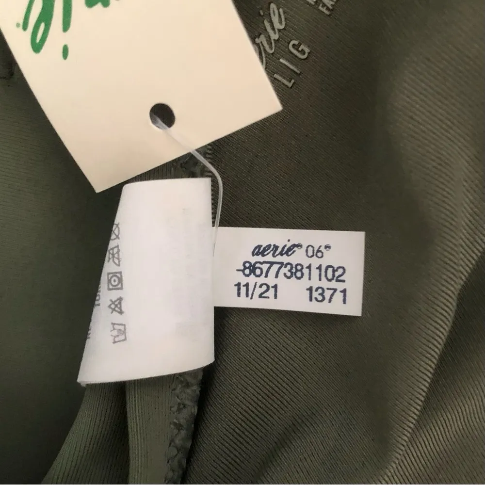 Aerie NWT Sleek Stylish Full Coverage Camouflage Green Shade Bikini Bottom Large - Image 6