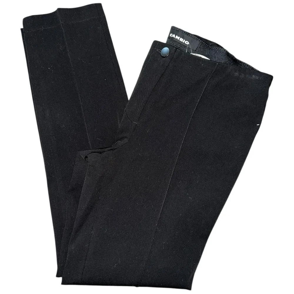 CAMBIO Women’s Size 2 Black Ros Techno Stretch Pin Tuck Seamed Trousers Pants - Image 5