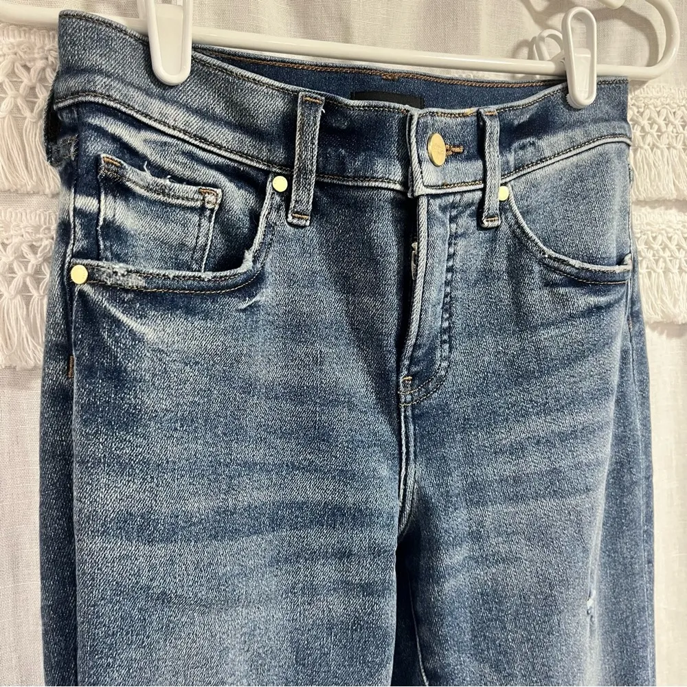 Express Skyscraper Mid Rise Distressed Split Leg Jeans - Image 2