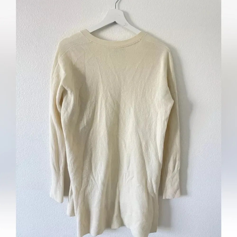 ATHLETA Wool Cashmere Open Sweater Wrap Coat Sz S Cream Bone - Image 3