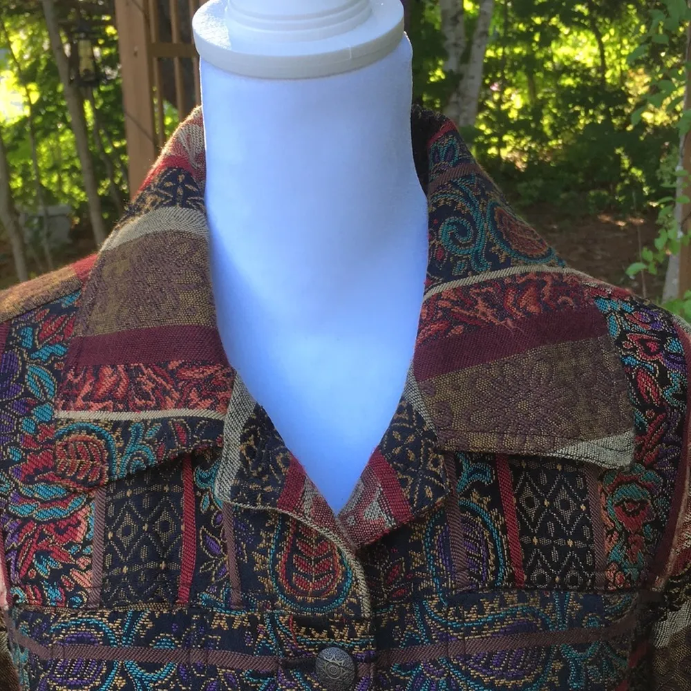 Vintage Drapers and Damon’s Tapestry Woven Boho Jacket size L - Image 5