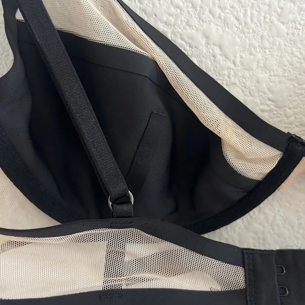 NWT Victoria's Secret Unlined Demi Bra Black Cream Mesh Underwired 32D - Image 6