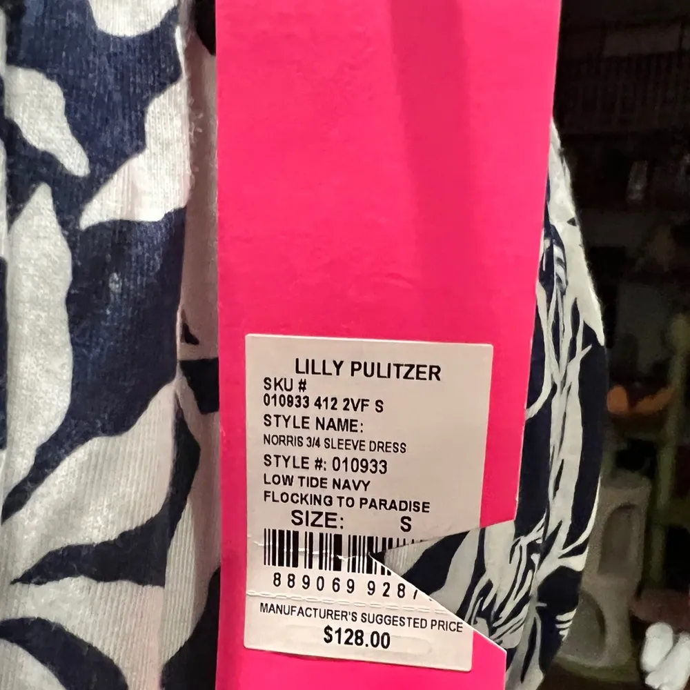 Lilly Pulitzer Norris 3/4 Sleeve Mini Dress Smocked
Printed Cotton Size S NWT - Image 13