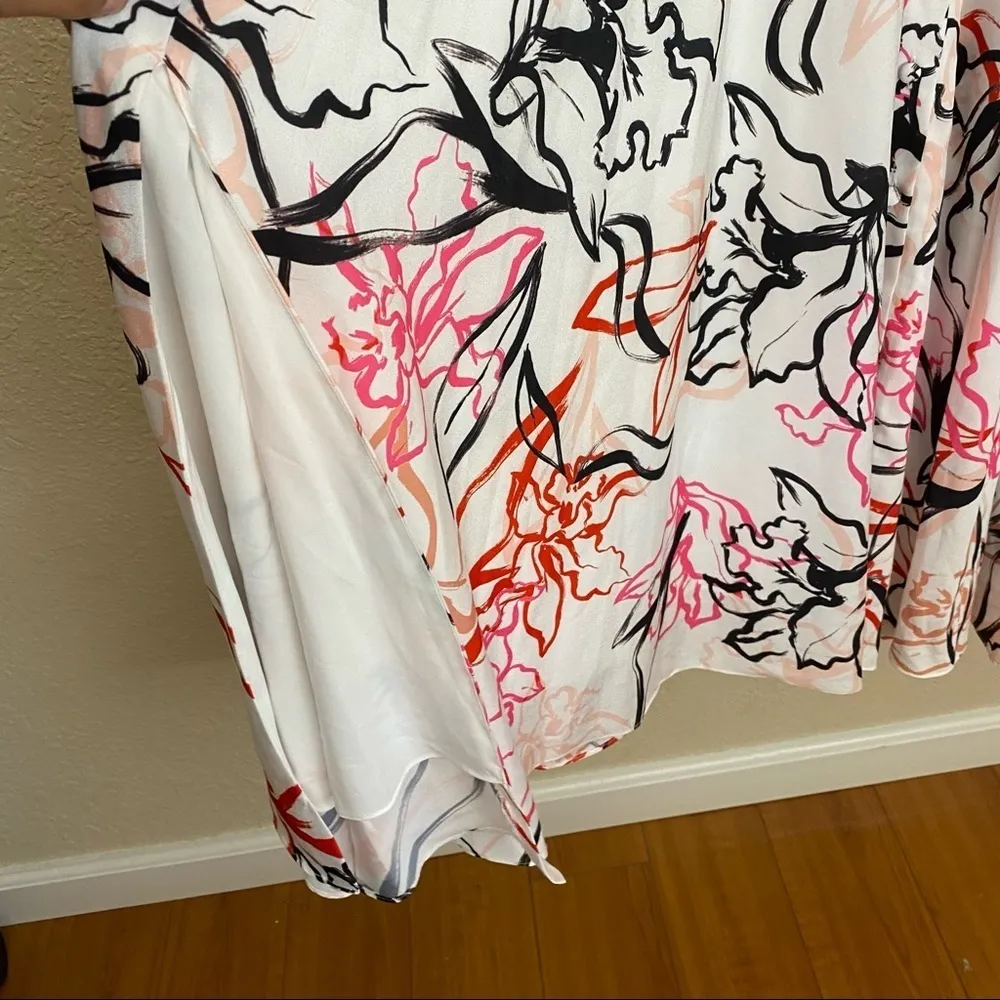 NWOT Badgley Mischka Vaca‎ cocktail floral print shirt midi dress - Image 12