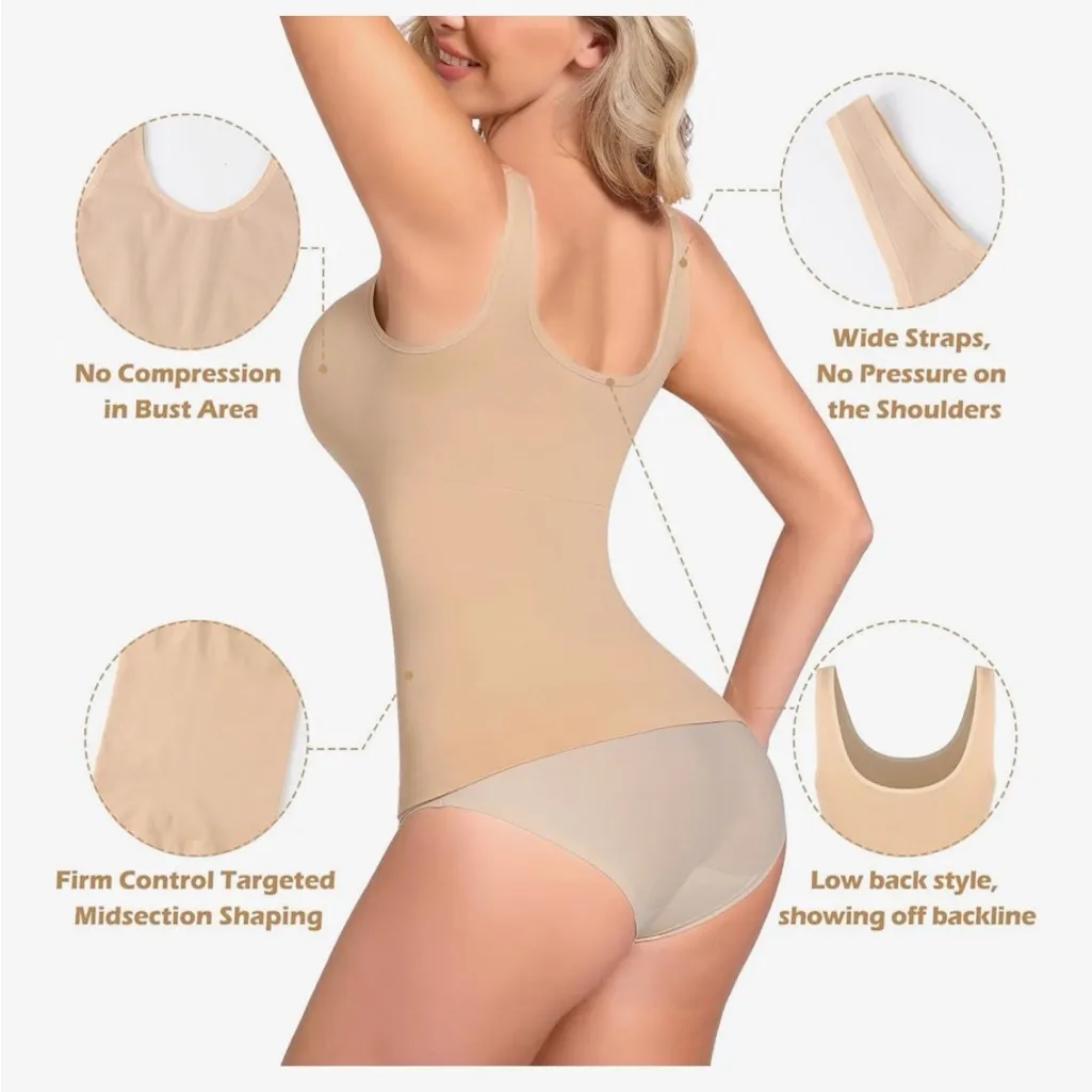 NEW Tummy Control Shapewear Tops Shaper Cami Seamless Tank Top Compression M - Image 6