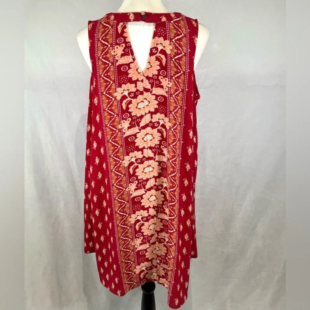 Dusty Rose Floral And Paisley Print Shift Dress Size Large - Image 3