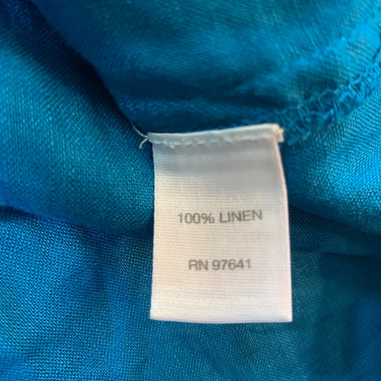 J.Jill Love Linen Top Teal Blue Collared Button Down 3/4 Sleeve Womens L Coastal - Image 4