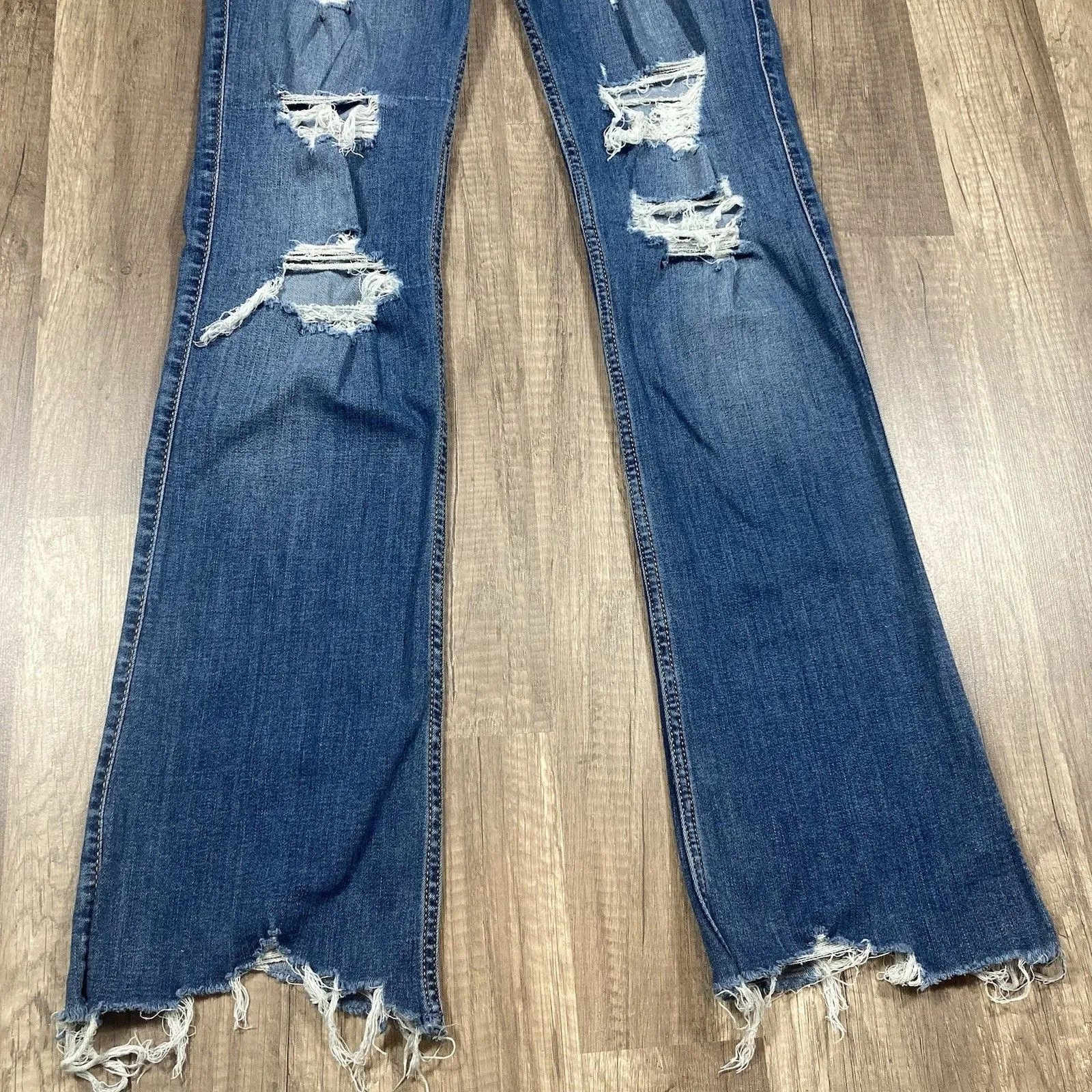 Hollister Jeans 9R 28x31 (actual) Bootcut Straight Stretch Denim Preppy Blue - Image 3