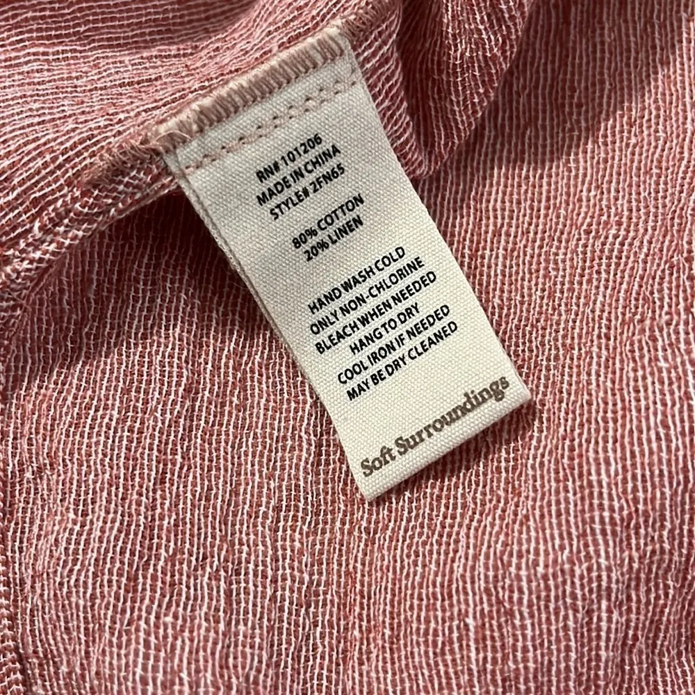 Soft Surroundings Whisper Linen Topper Size Small NWT - Image 7