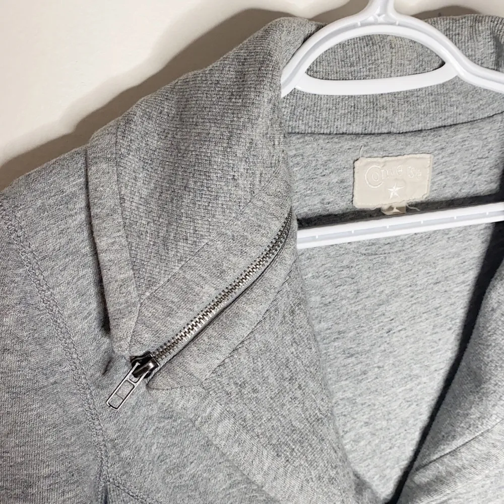 Converse one star grey buttoned sweat jacket sz S - Image 6