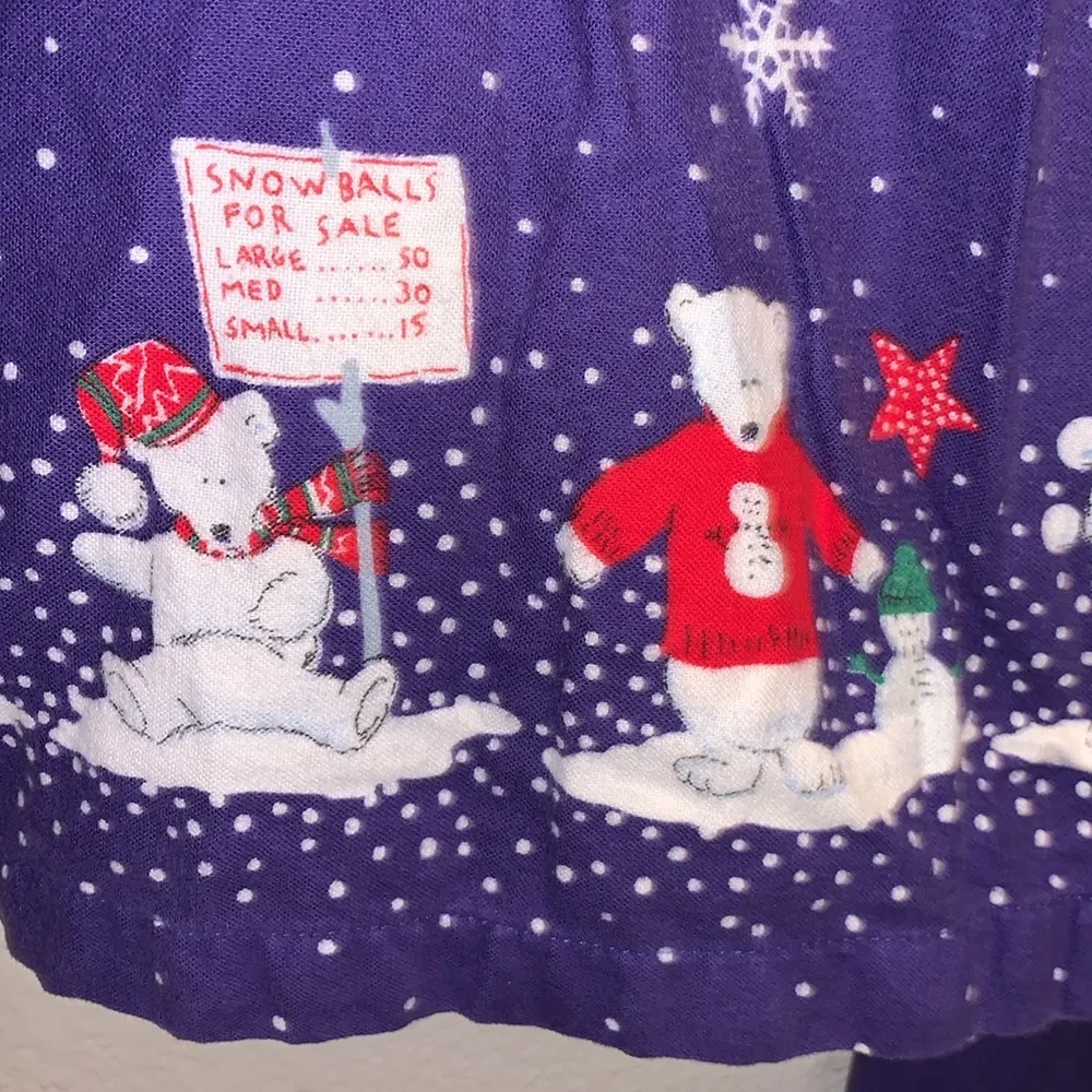 secret treasures  purple winter scene faux fur button down pajama set - Image 4