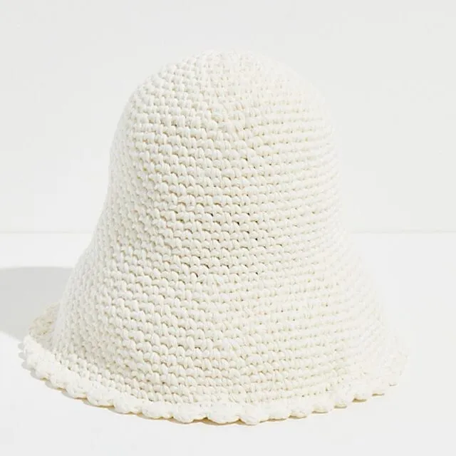 Free People Pixie Crochet Bucket Hat in Cream - Image 3