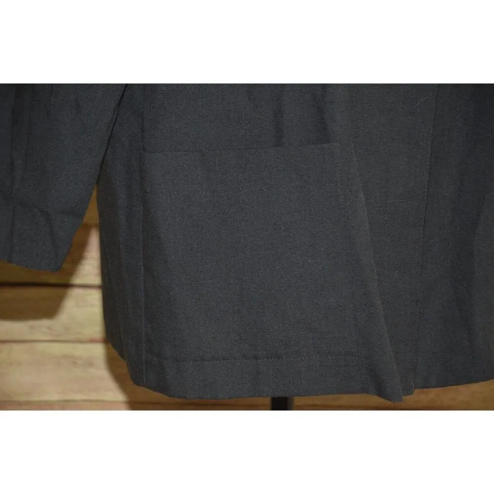 Vintage Sag Harbor Ladies Blazer Jacket Black Gold Button Collared Size 14 Retro - Image 3