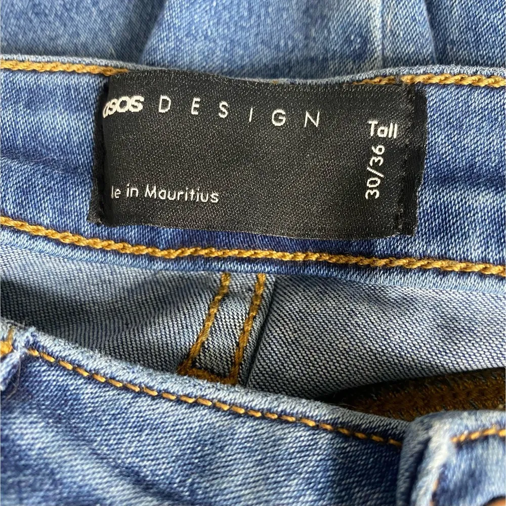 asos Design Denim Tall Push Up Skinny Jeans in Dark Blue 30 - Image 3