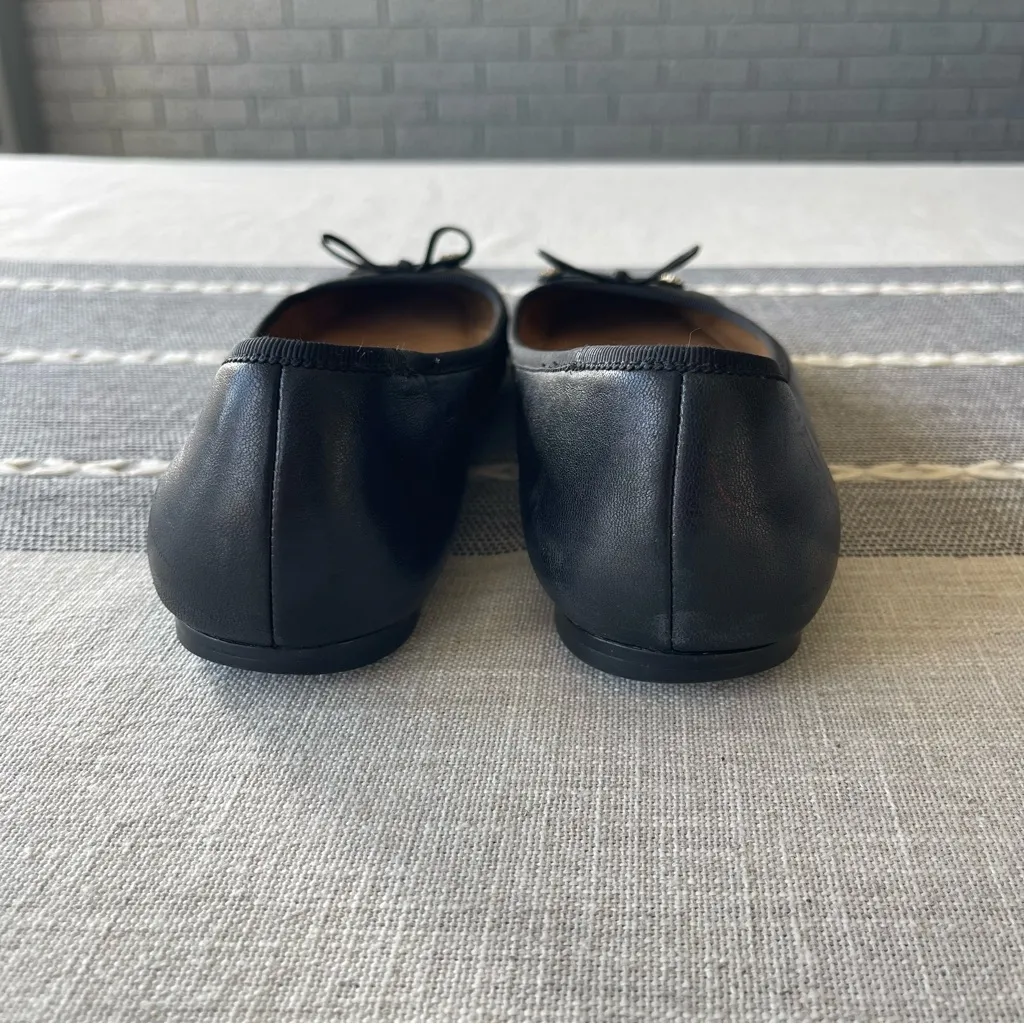 Tory Burch Laila Driver Ballet Flats Black Square Toe Bows Size 9.5 - Image 7