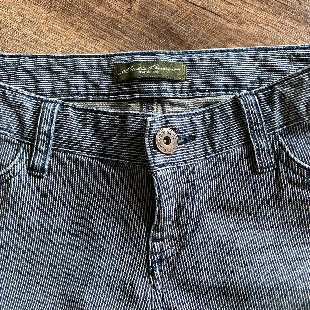 Eddie Bauer Pants Indigo Stripe Lightly Distressed 2 Petite Outdoors - Image 5