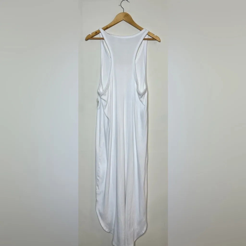 Aerie Women’s White Ribbed Midi Summer Racerback Tank Dress Size Med‎ - Image 3