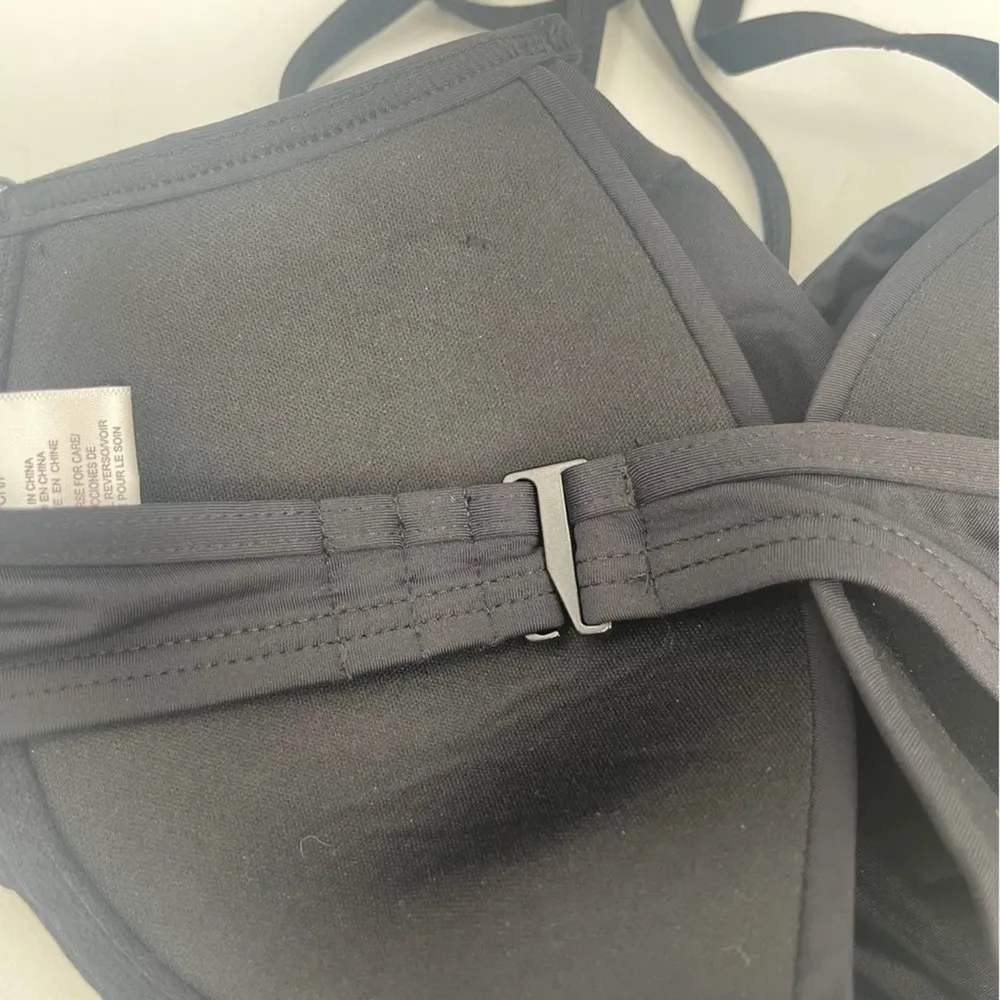 CARMEN MARC VALVO Bikini Top Small Swim Beach Black Wrap Twist Beach Resort NWT - Image 10