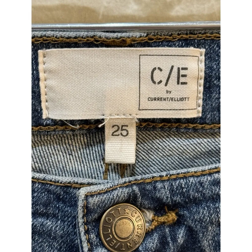 Current Elliot The Original Boyfriend Jean Women's Size 25 Medium Wash High Rise - Image 4