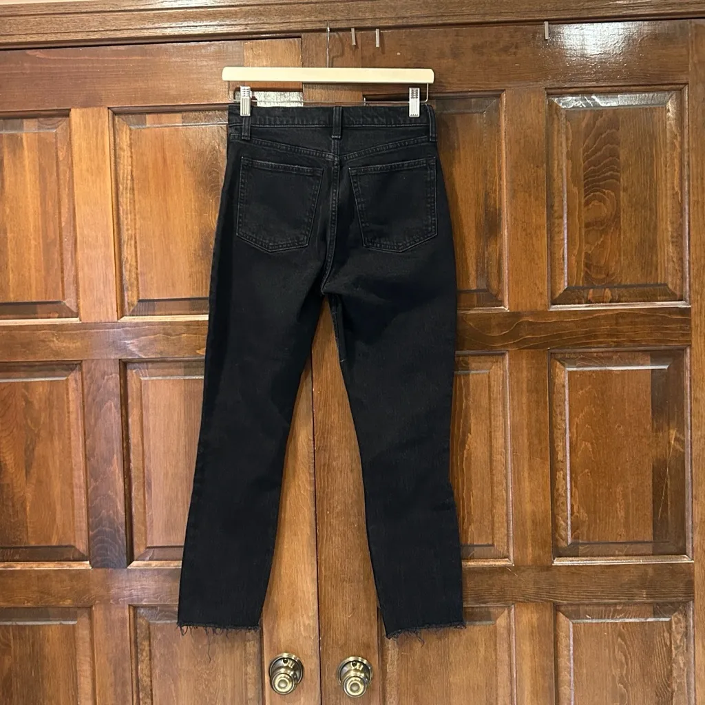 NWT Abercrombie & Fitch Jeans Size 26 Short Skinny High Rise Black Distressed - Image 2