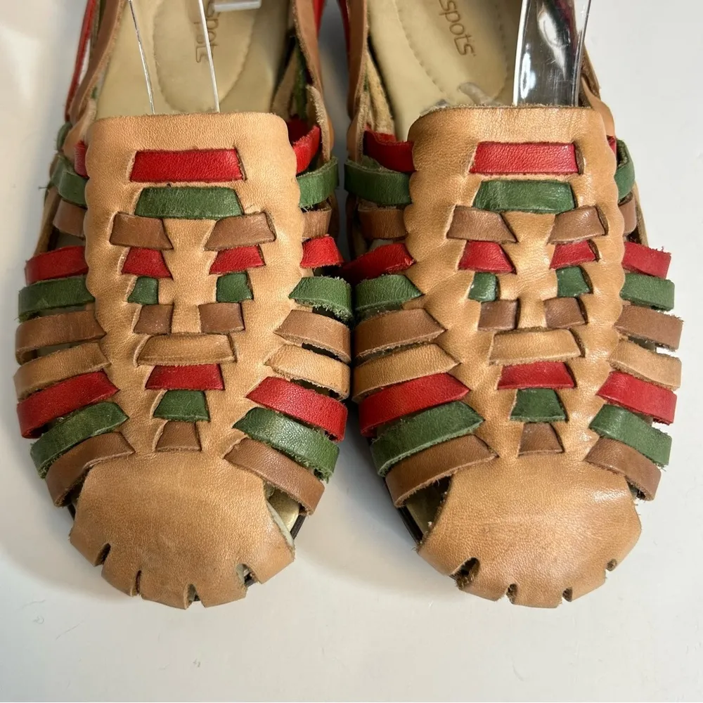 Softspots Trinidad Huarache Leather Sandals Size 9 WW Tan - Image 3