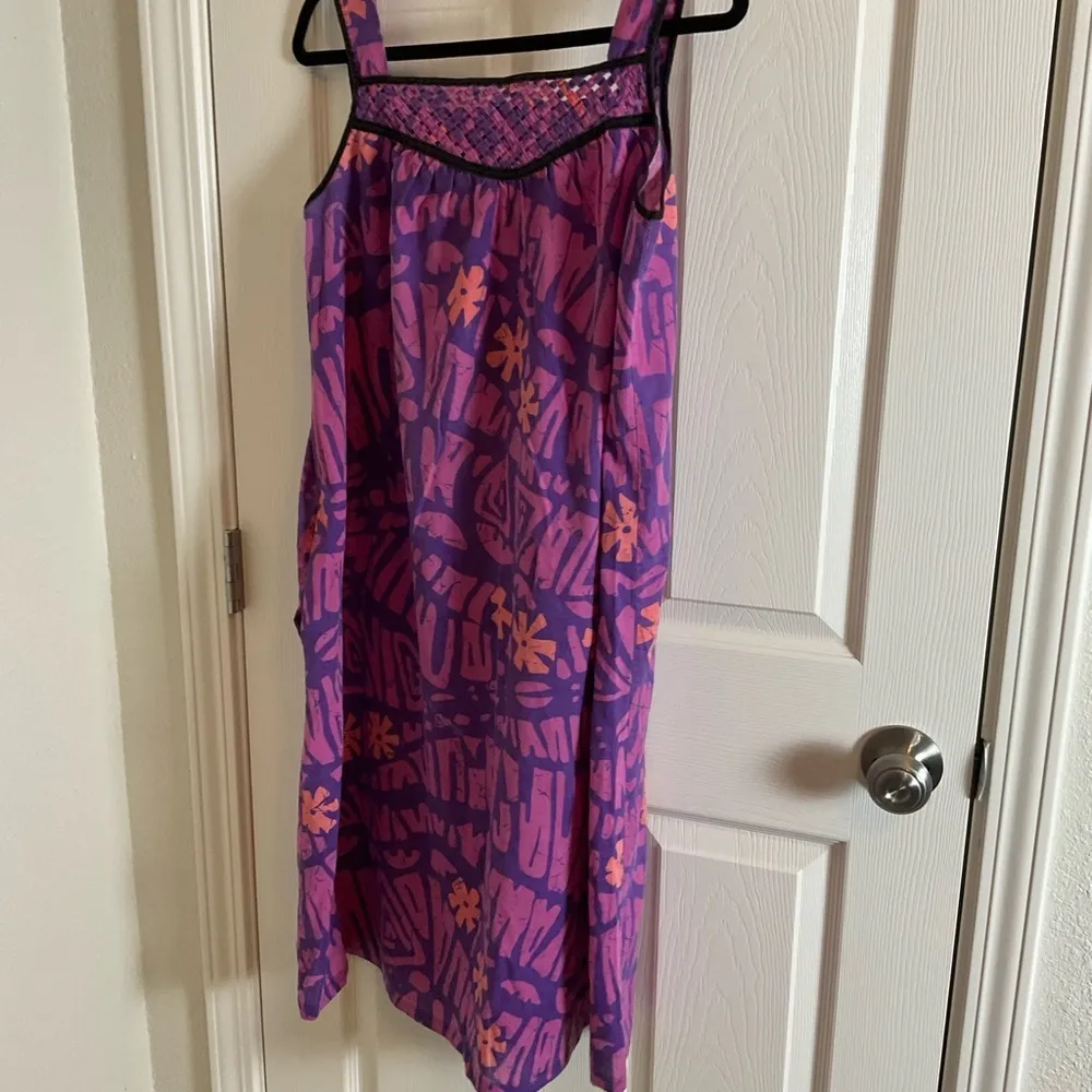 Purple Patterned Dress pocket women’s Size s/m - Image 3