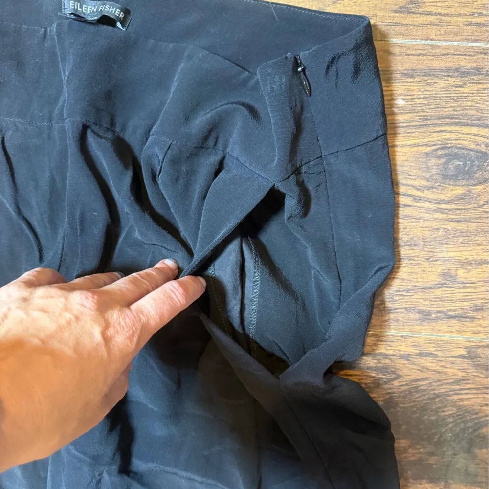 EILEEN FISHER Women’s Black Viscose Jersey Cropped Pant Sz L - Image 7