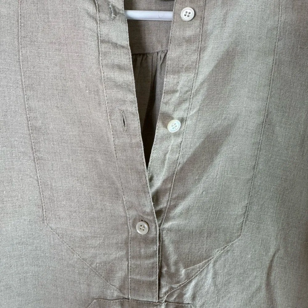 J. Crew Linen Button-Up Shirt in Tan - Image 4