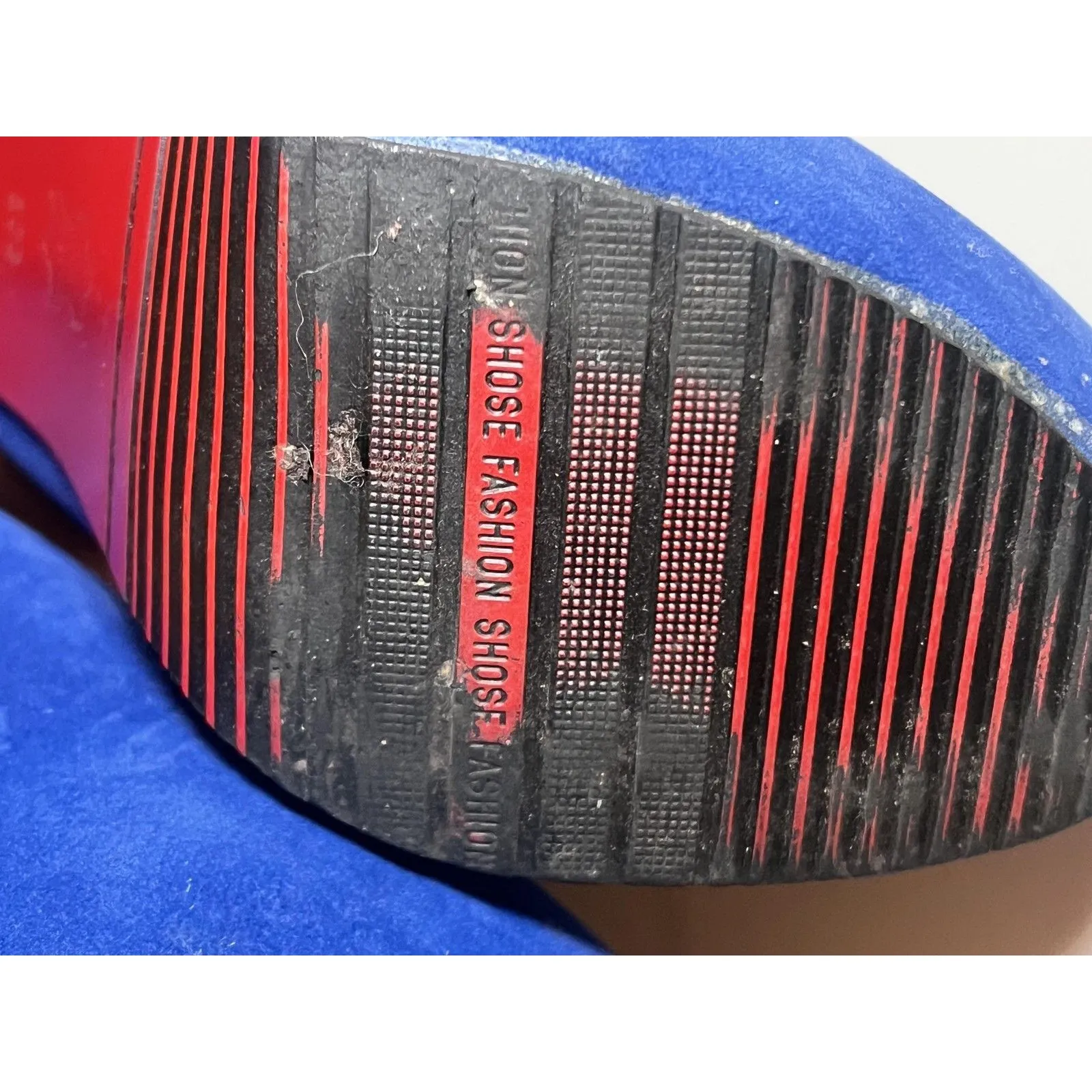 Platform Mary Jane High Heels Shoes Womens Size 8 Blue Suede Ankle Strap Pumps - Image 8