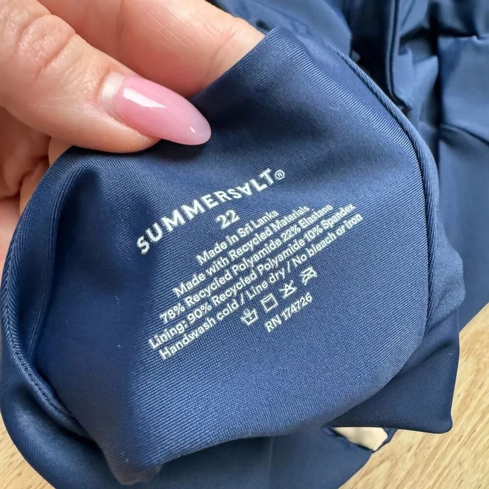 Summersalt Side Stroke Full Bum Coverage 1 Piece Swimsuit Size 22 Deep Sea Blue - Image 11