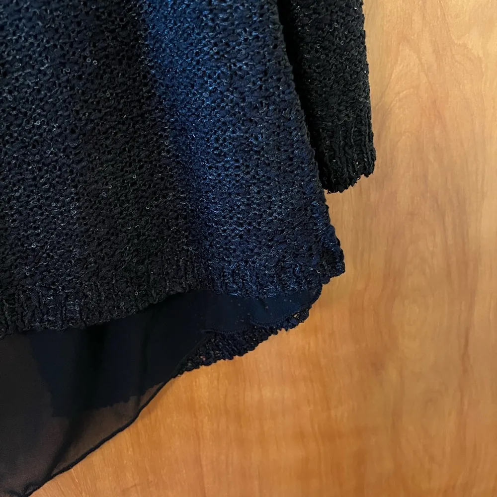 Joseph Ribkoff Black Sparkle Pullover V-Neck Sweater Top Sequins NWT Medium - Image 12