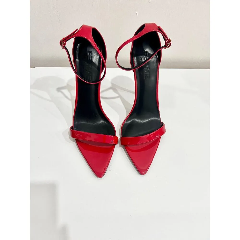 Femme LA Amiri Patent Vegan Leather D'orsay Sandal Rouge Red Women's Size 39 - Image 2