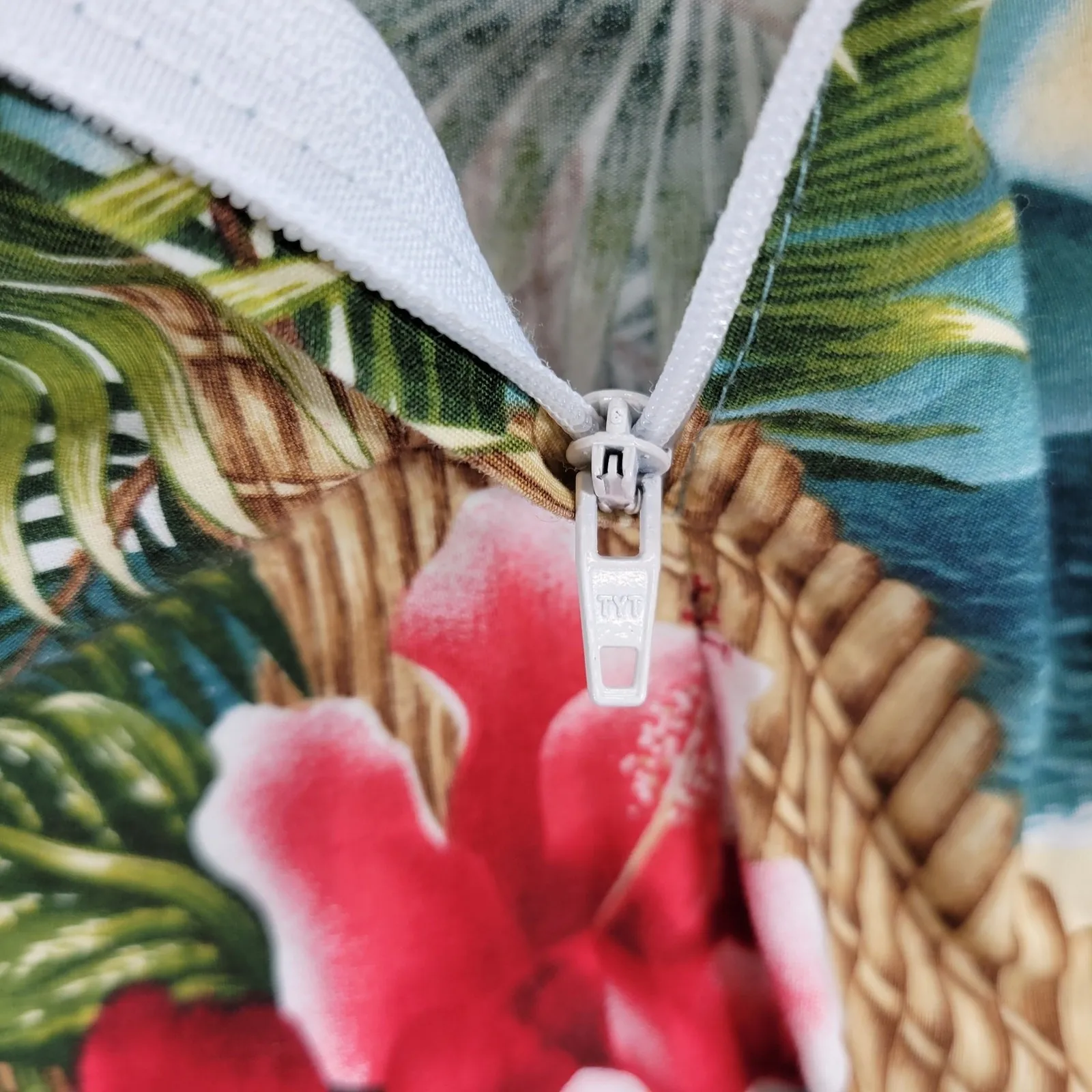 VTG KYs Hawaiian Dress Womens S Tropical Floral Beach Sleeveless Mini Sundress Green - Image 6