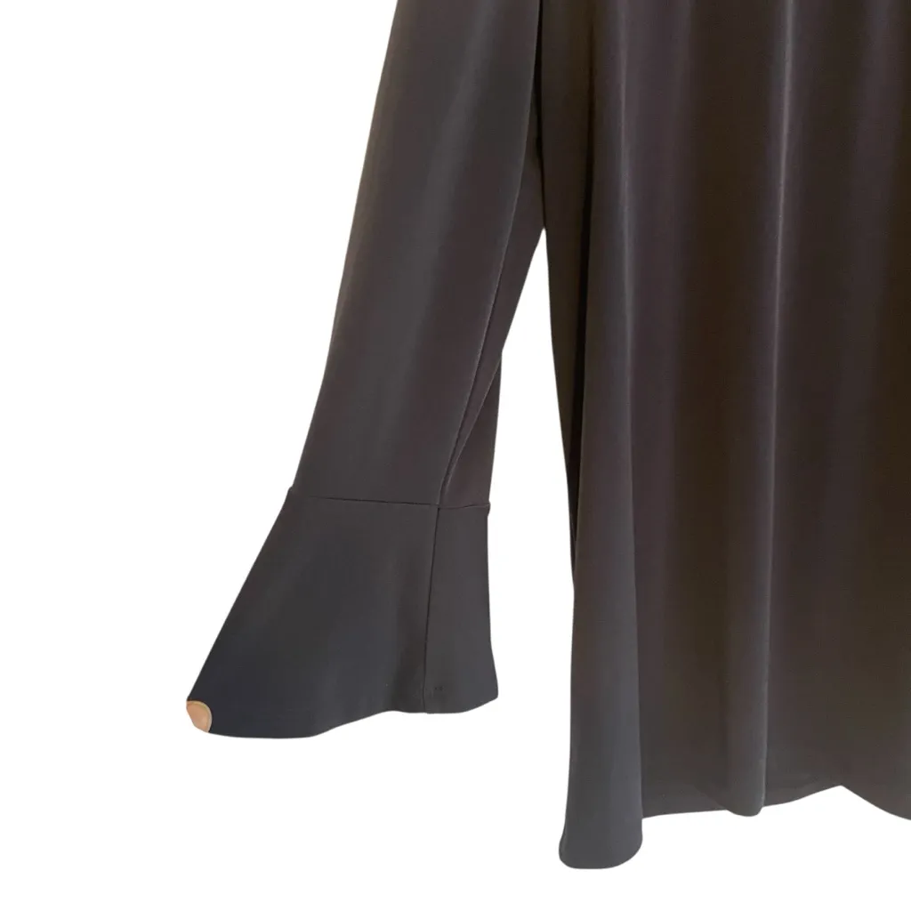 Michael Kors Women Bell Sleeve Tunic Blouse Lg  Navy Blue Lace Boho Romantic - Image 3